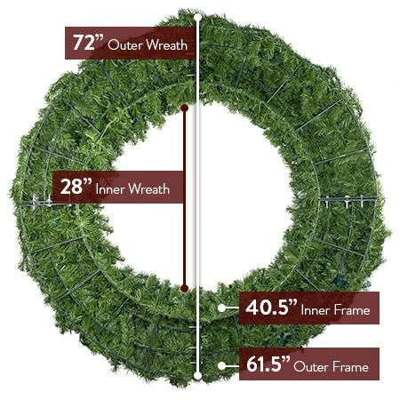 72" Lit Pure White Deluxe Oregon Fir Wreath - Bow Option Available 4 72" Lit Pure White Deluxe Oregon Fir Wreath - Bow Option Available - Image 4