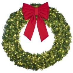 72" Lit Warm White Deluxe Oregon Fir Wreath - Bow Option Available 7 72" Lit Warm White Deluxe Oregon Fir Wreath - Bow Option Available -The King Of Christmas w 72 dofl 6 ww b vb 24 r