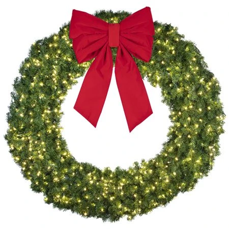 72" Lit Warm White Deluxe Oregon Fir Wreath - Bow Option Available 3 72" Lit Warm White Deluxe Oregon Fir Wreath - Bow Option Available - Image 3