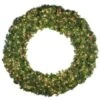 72" Lit Warm White And Red Deluxe Oregon Fir Wreath - Bow Option Available