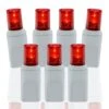 70 Light Red 5 Mm Wide Angle Conical LED Christmas Lights - White Wire