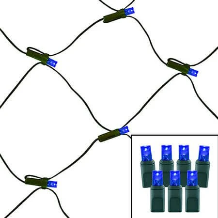 100 Light Blue 5 Mm Wide Angle Conical LED Net Lights 1 100 Light Blue 5 Mm Wide Angle Conical LED Net Lights