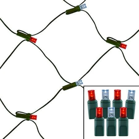 100 Light Pure White & Red 5 Mm Wide Angle Conical LED Net Lights 1 100 Light Pure White & Red 5 Mm Wide Angle Conical LED Net Lights