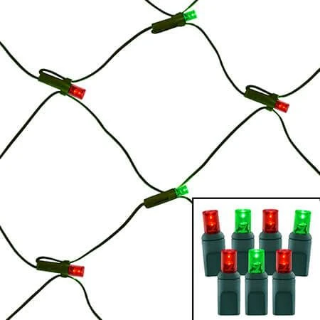100 Light Red & Green 5 Mm Wide Angle Conical LED Net Lights 1 100 Light Red & Green 5 Mm Wide Angle Conical LED Net Lights