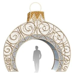 16' LED Ornament Icon Walk Through - Warm White And Pure White